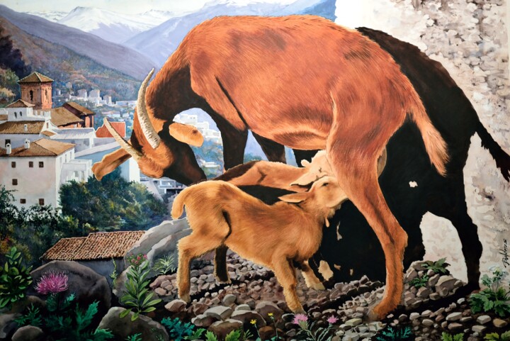 "Los Cabritillos" 绘画, 24.4x35.4 in