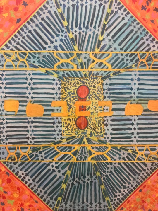 Painting titled "Joyisia" by Sandy Madar, Original Artwork, Acrylic