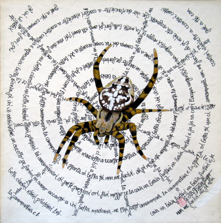 Malerei mit dem Titel "Tarantella del Garg…" von Jan René Fuchsluger, Original-Kunstwerk, Tinte