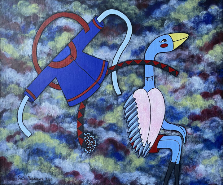 Примеряя крылья 绘画, 19.7x23.6 in