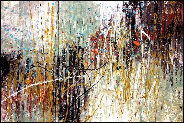 Peinture intitulée "Sur la lande..." par Dam Domido, Œuvre d'art originale, Acrylique