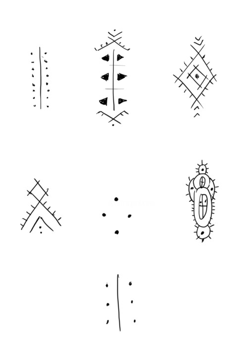 tatouages amazigh planche 1 数字艺术