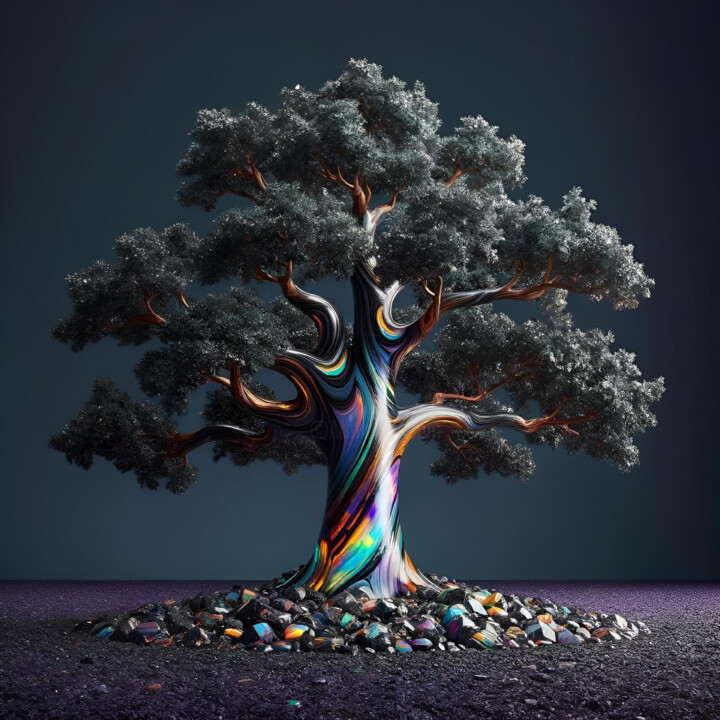 Spectrum Sentinel - A Tree Where Nature Meets Fantasy Digital Arts