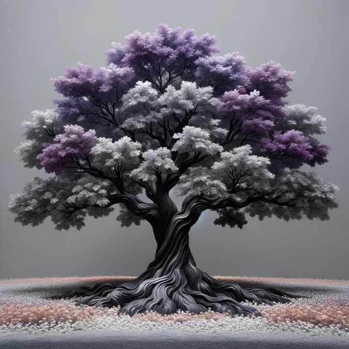 Spectral Elegance - A Tree of Shades and Tranquility Digital Arts