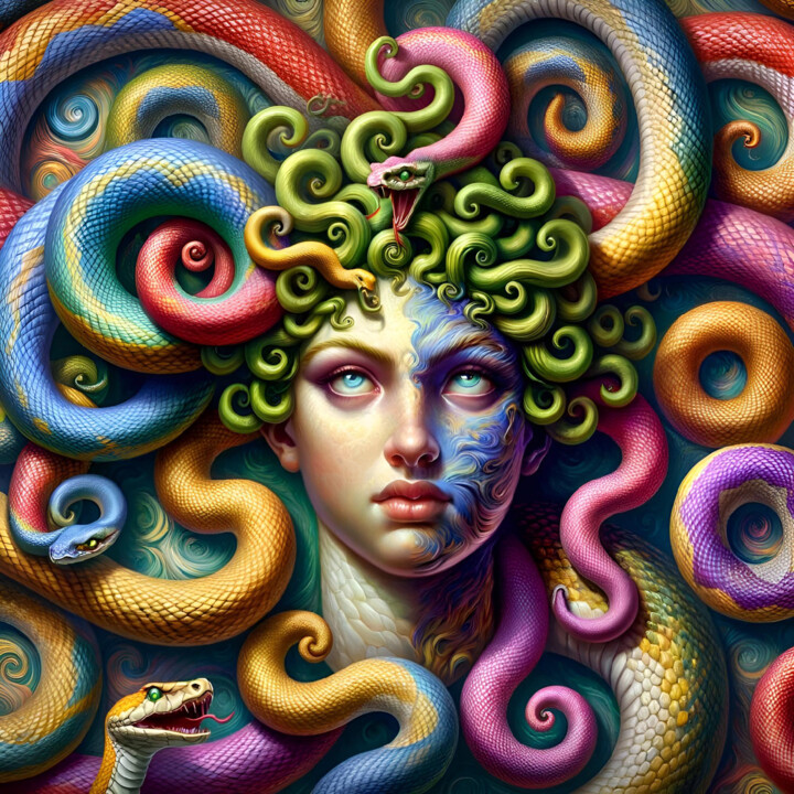 Medusa's Gaze: A Surreal Incarnation 数字艺术