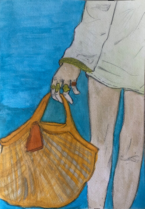 Working Girls 绘画, 11.4x8.3 in