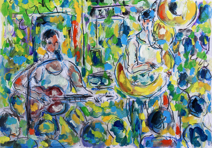 Concert tôt 绘画, 8.3x11.8 in