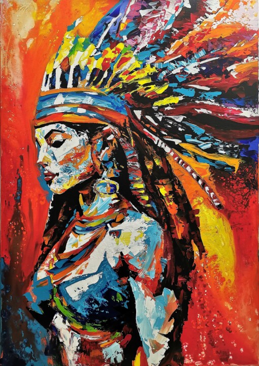 The Spirirt of Indian Women 绘画, 39.4x27.6 in