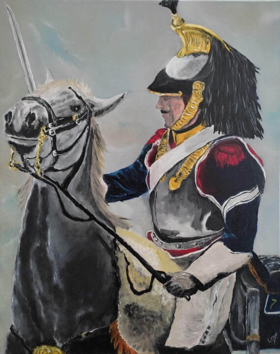 Cuirassier du 1er empire 绘画, 19.7x15.8 in