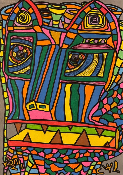 Dessin intitulée "Hungry, space and t…" par Christophe Verger-Lecocq, Œuvre d'art originale, Marqueur