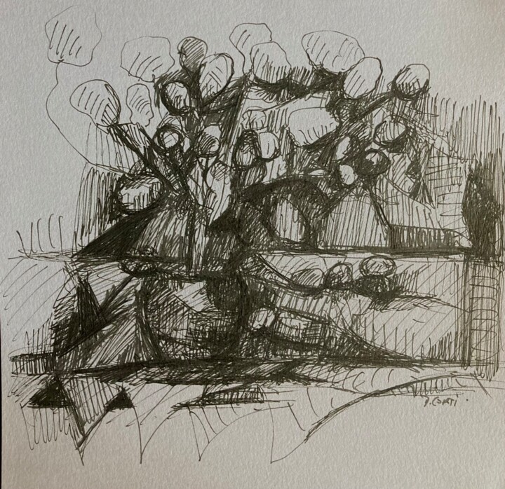 PARFUM DE FLEURS Drawing, 6.3x6.3 in