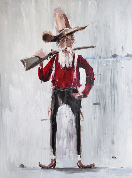 cartoon cowboy 3 绘画, 51.2x38 in