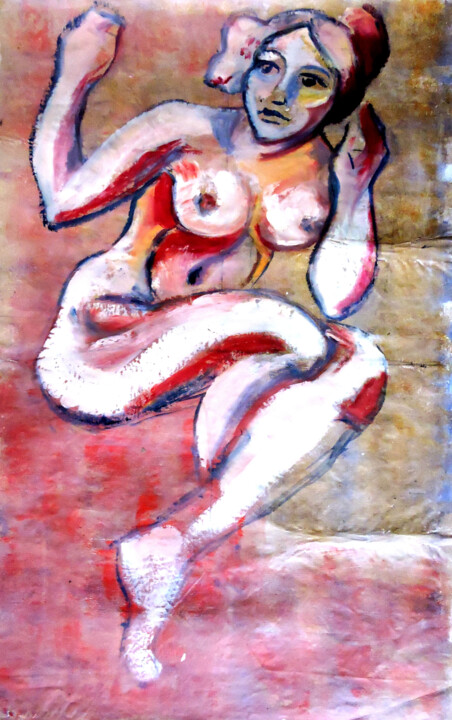 La nymphe vous attend. 绘画, 51.2x29.5 in