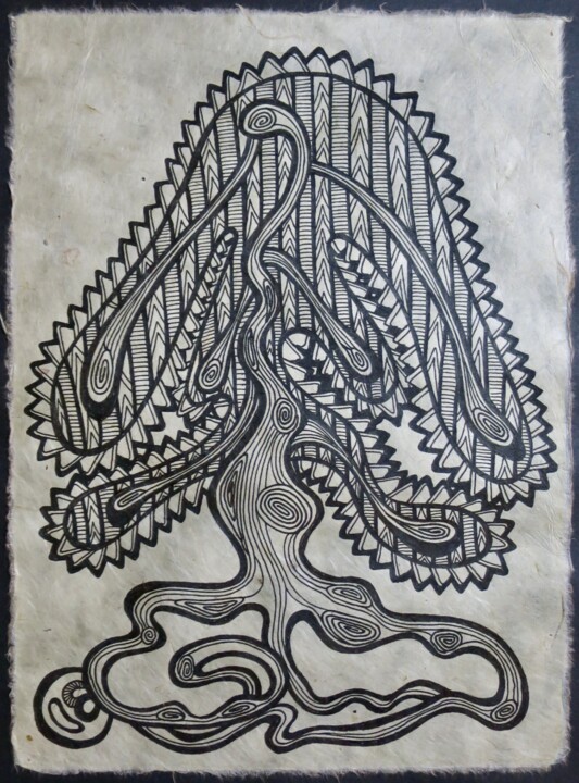Introversion - Natural Tree Nr. 12 Drawing, 8.3x6.3 in