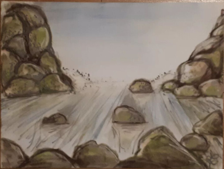 Dessin intitulée "Avant la chute" par Tristan Ligen, Œuvre d'art originale, Pastel