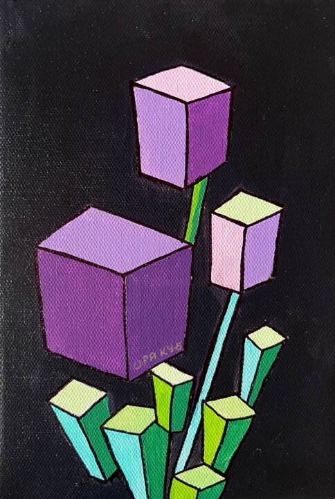 Night flowers 绘画, 11.8x7.9 in