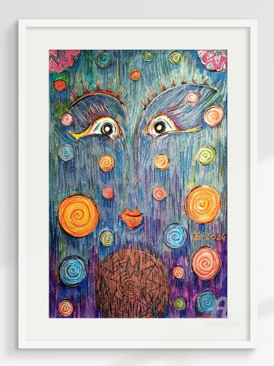 Malerei mit dem Titel "The Fabulist" von Ewa Dura, Original-Kunstwerk, Marker