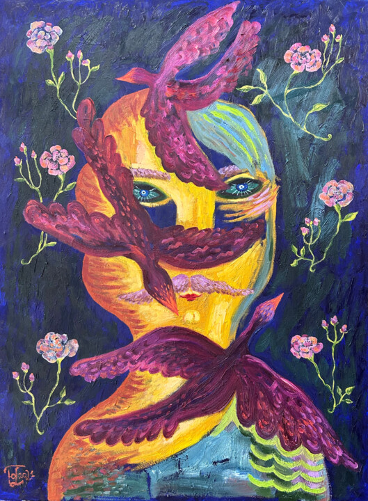 In Love. Painting, 31.5x23.6 in