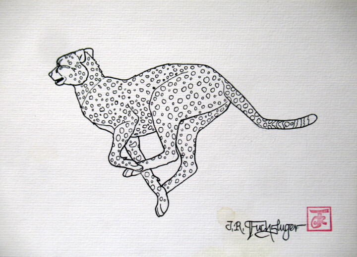 Rennender Gepard 图画, 6.7x9.5 in