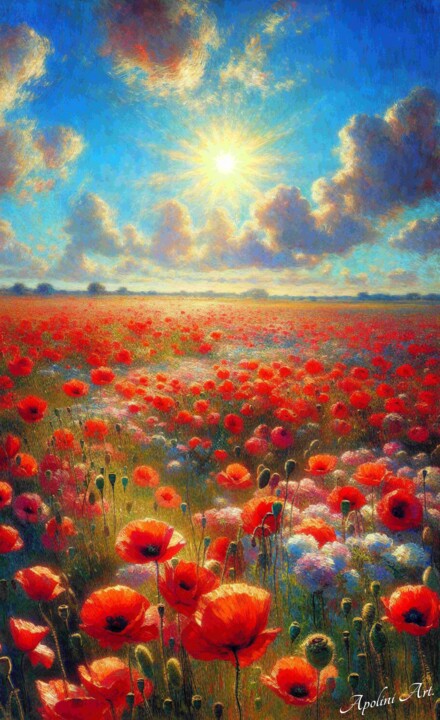 "Prado de Amapolas a…" başlıklı Dijital Sanat Apolini Art. tarafından, Orijinal sanat, Dijital Resim