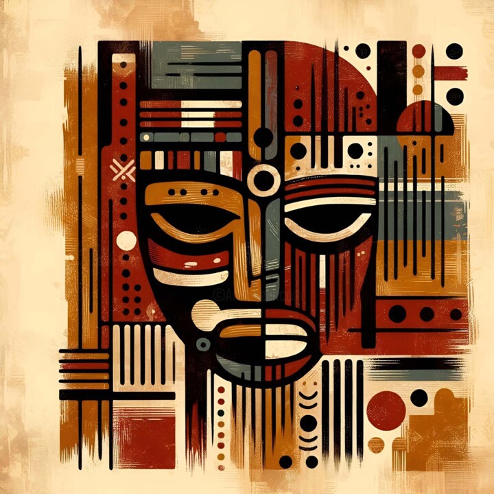 Heritage Reimagined: Digital Tribal Mask Art 数字艺术