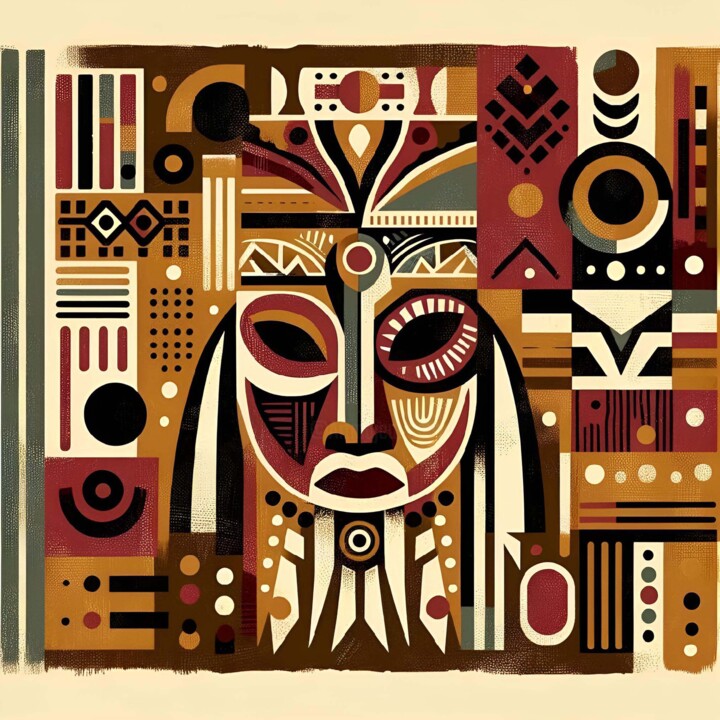 A Mosaic of Cultures: Ethnic Mask Digital Art 数字艺术