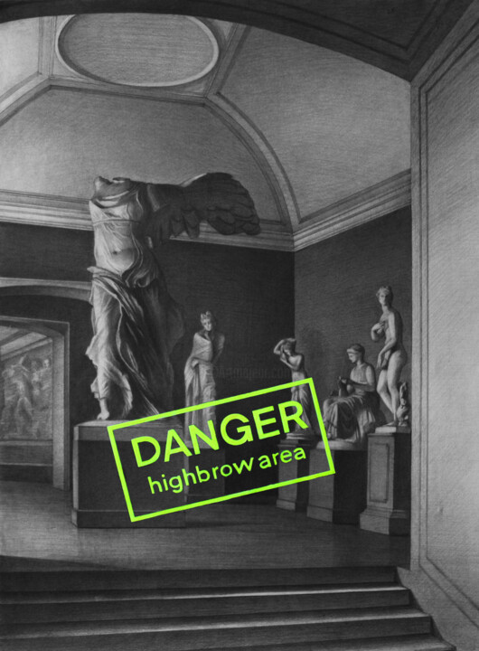 Danger highbrow area 绘画, 23.2x16.9 in