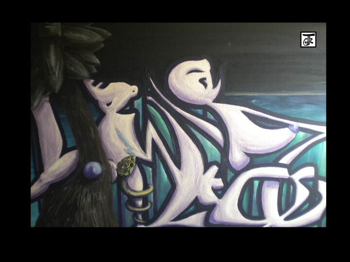 Verschrobene Liebe 绘画, 19.7x27.6 in