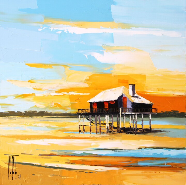 Peinture intitulée "Cabane tchanquée" par Pierrick Tual, Œuvre d'art originale, Huile