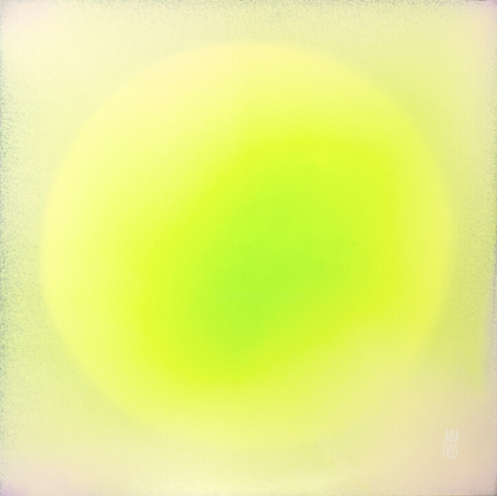 The Beginning / Sunny Lime Pittura, 39,4x39,4 in