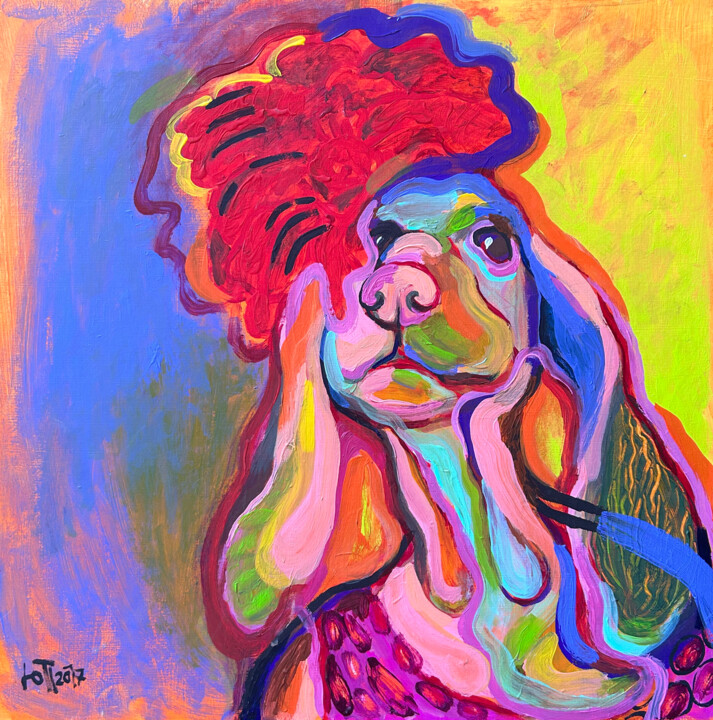 At Ascot Racing (A Dog) Schilderij, 15,8x15,8 in