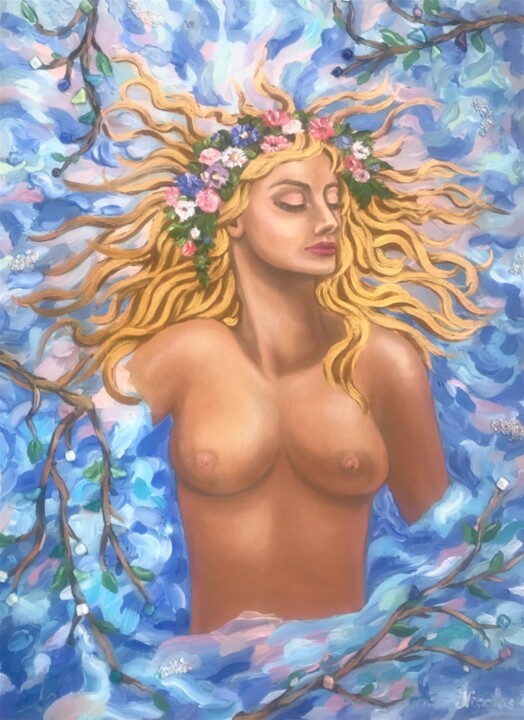 "“Ophelia” original…" başlıklı Tablo Pintor Nicolas tarafından, Orijinal sanat, Petrol