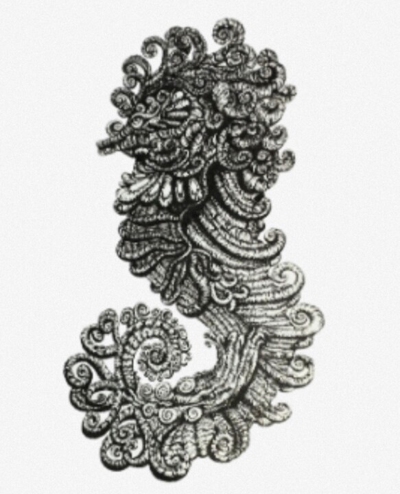 Dibujo titulada "Seahorse" por Iwona Nyka, Obra de arte original, Tinta