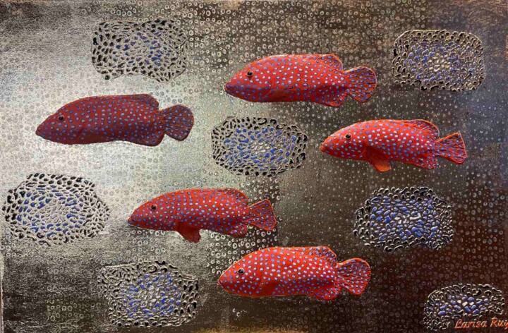 Red fish 绘画, 23.6x35.4 in