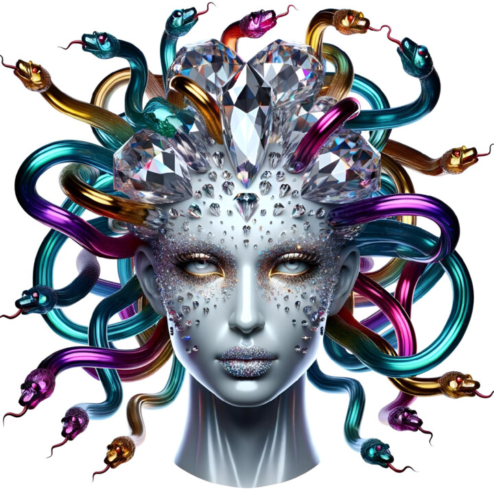Medusa: The Luminous Crystal Enigma 数字艺术