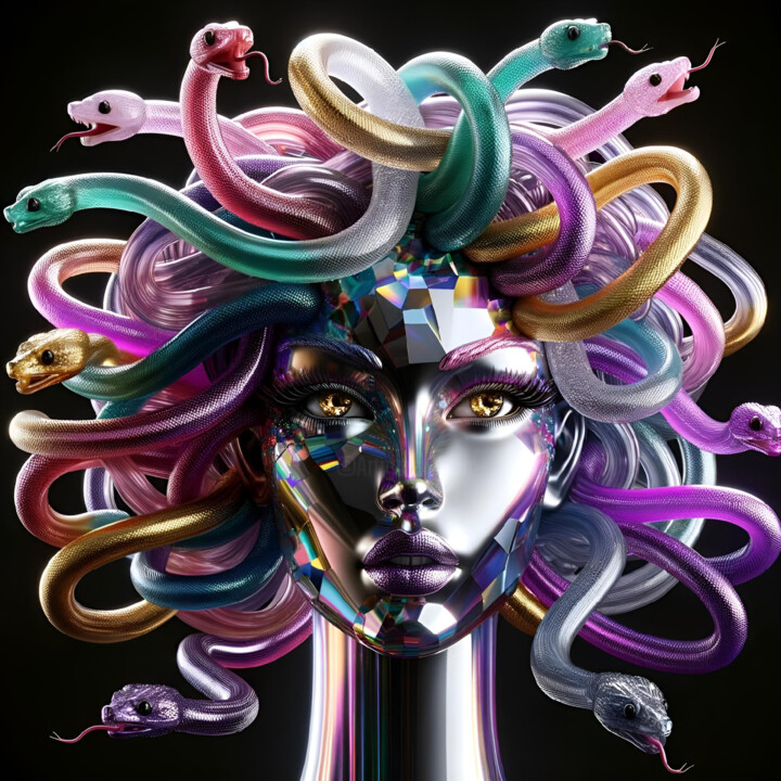 数字艺术 标题为“Medusa: Prism of Se…” 由Alberto Capitani, 原创艺术品, AI生成的图像