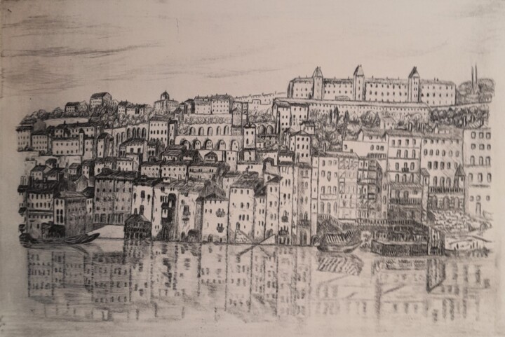 Vieux Lyon quartier Saint Georges 印花与版画, 7.9x11.8 in