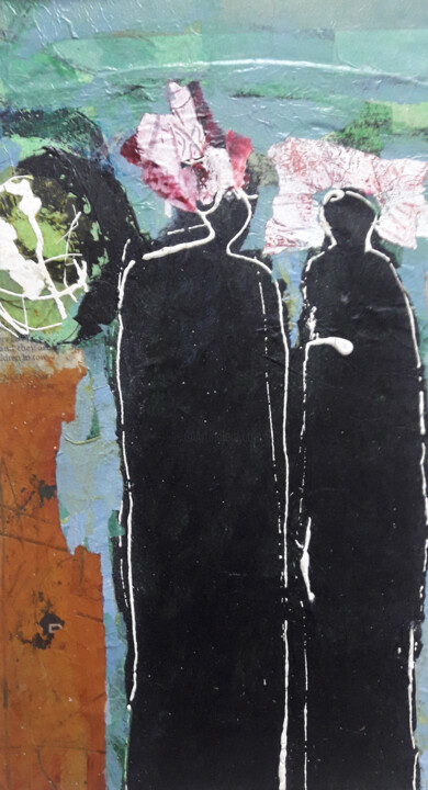 Peinture intitulée "Peuples et territoi…" par Helen Hill, Œuvre d'art originale, Collages