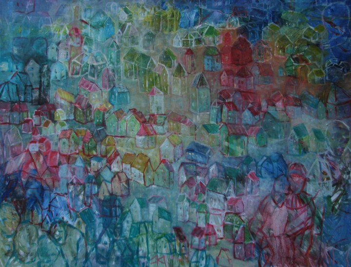 Pamięć domów 6 Schilderij, 31,5x39,4 in