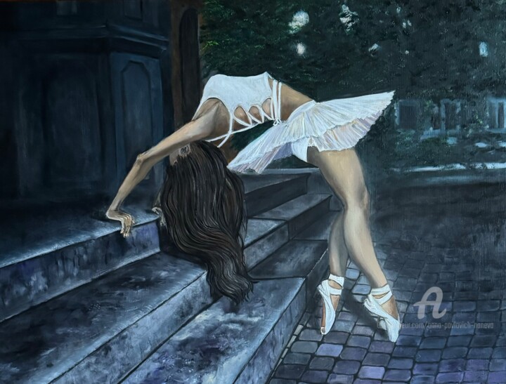 Elizabeth on the stairs 绘画, 23.6x31.5 in