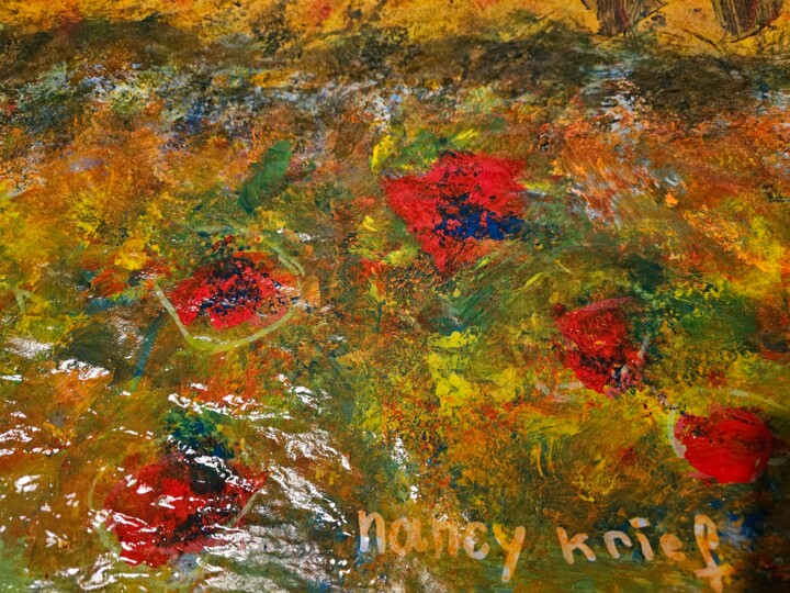 Peinture intitulée "Promenade dans les…" par Nancy Krief, Œuvre d'art originale, Acrylique Monté sur Carton