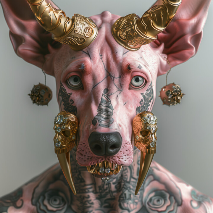 Goddog, the misericordious one 数字艺术, 70.9x70.9 in