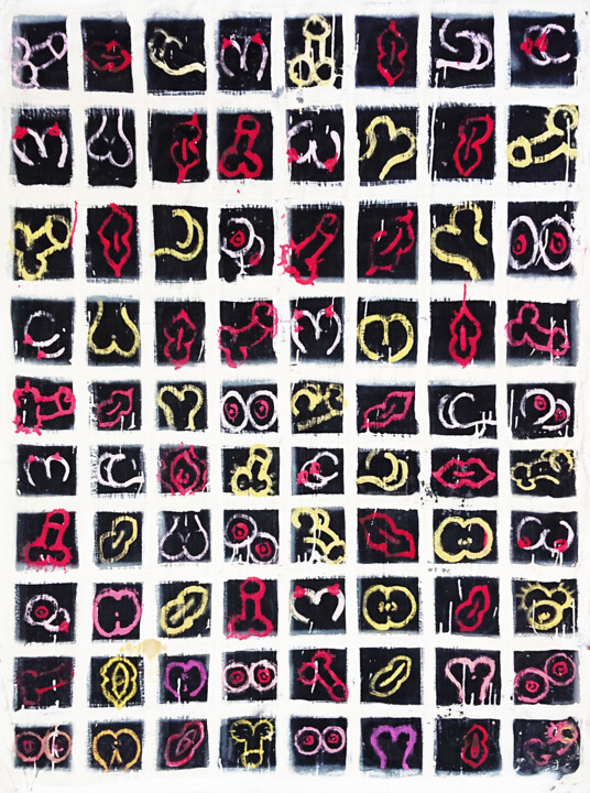 CAZZOficaCULOtette 绘画, 49.2x38.6 in