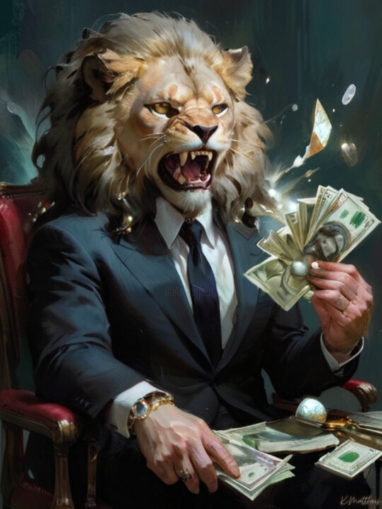 Löwen Boss - Schrei nach Geld 数字艺术
