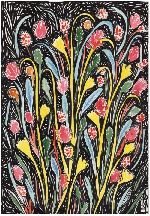 Floral abundance 2 绘画, 15.8x11.4 in
