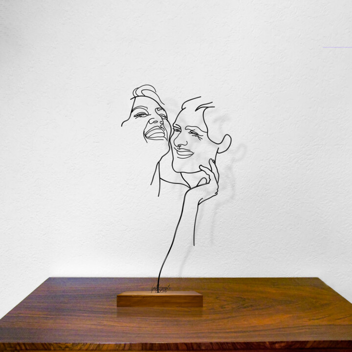 Sculpture intitulée "Felicità" par Giancarlo Morandi, Œuvre d'art originale, Fil de fer