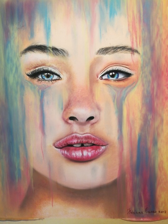 Drawing titled "Malinconia" by Fabiana Crecco, Original Artwork, Pastel