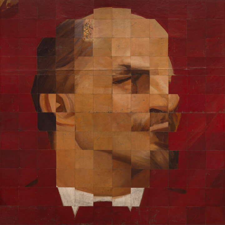 Recycled Lenin #18 Tablo, 47,2x47,2 in