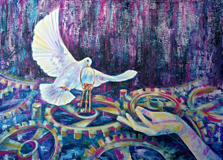 "Good Omens" başlıklı Tablo Veronika Chernyshkova tarafından, Orijinal sanat, Akrilik