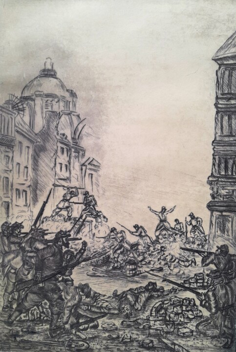 Commune de Paris 1871 印花与版画, 11.8x7.9 in